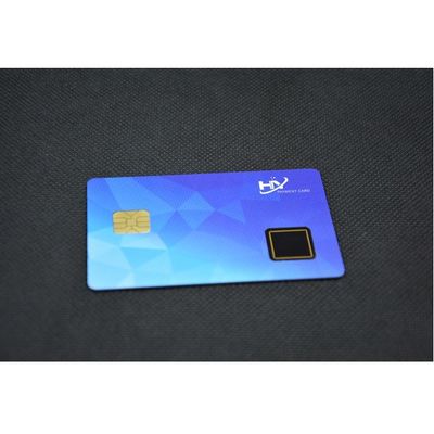 Top Level Protection Fingerprint Smart Cards 1.54 inch Biometric Payment Card